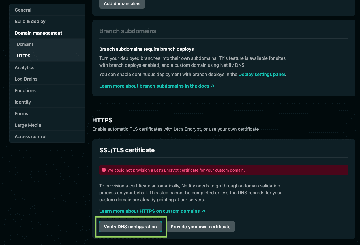 Setup DNS for static page with Netlify and Route 53